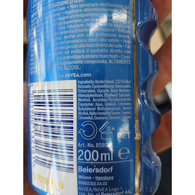 Sunscreen spray