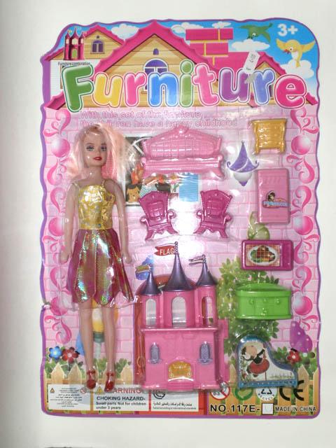 Plastic doll with accessories