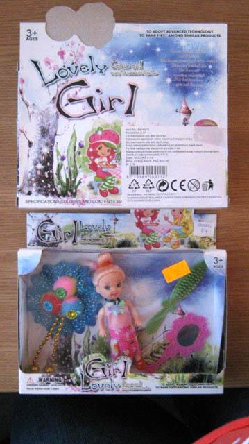 Plastic doll with accessories