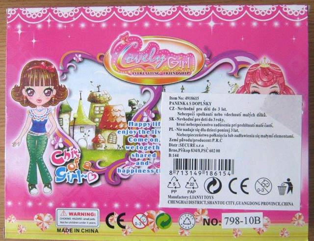 Plastic doll with accessories