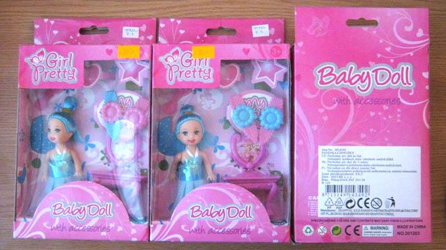 Plastic doll with accessories
