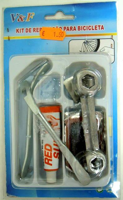 Bicycle repair kit with glue