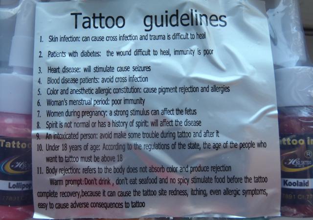 Tattoo ink set