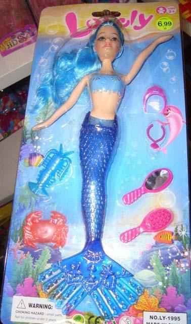 Plastic mermaid doll