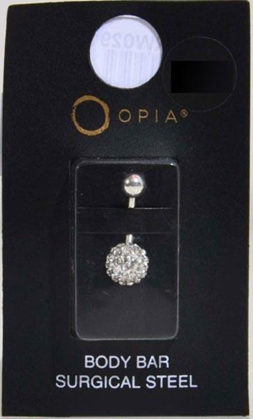 Navel piercing bar