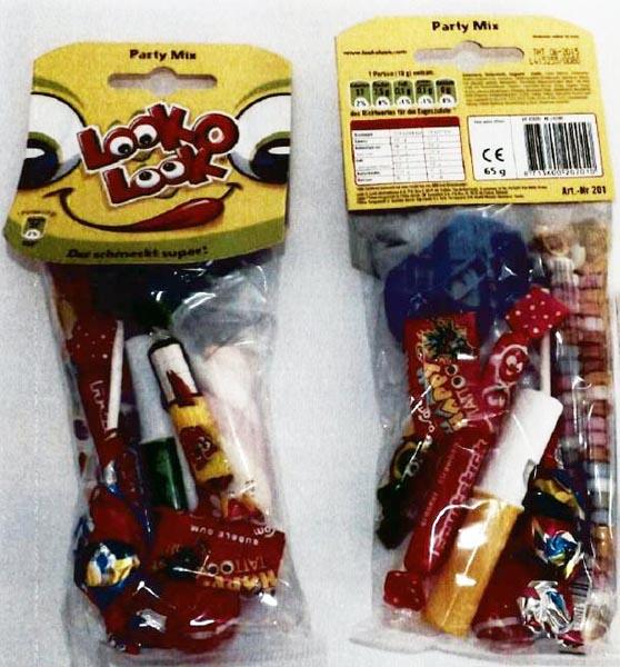 Children's whistle with sweets