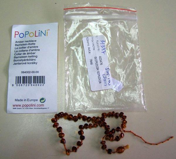 Amber teething necklace