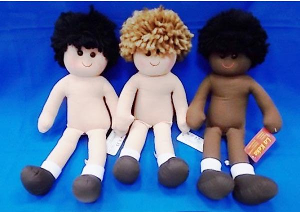 Cloth dolls and hedgehog