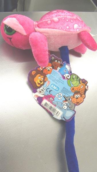 Soft toys on a flexible stick