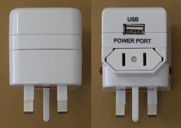 Travel plug adaptor with USB power supply