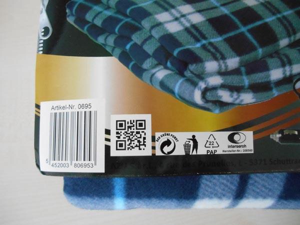 Fleece blanket with heating function