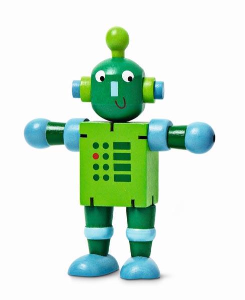 Wooden toy robot