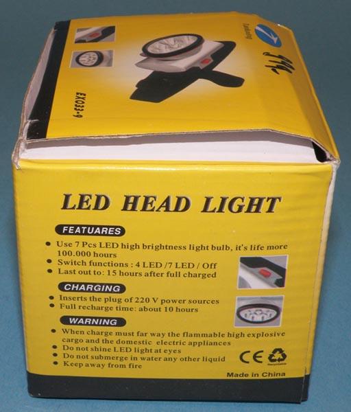 Rechargeable head torch