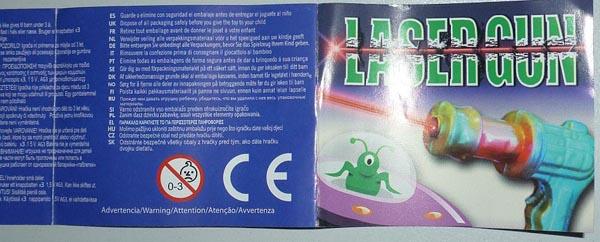 Toy pistol with laser