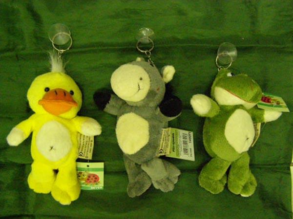 Soft toys with suction cup