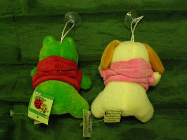 Soft toys with suction cup