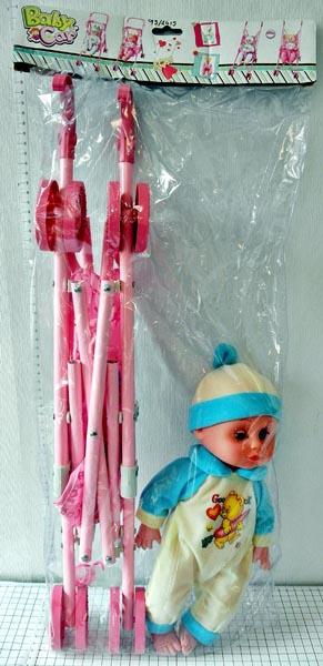 Toy pushchair with doll