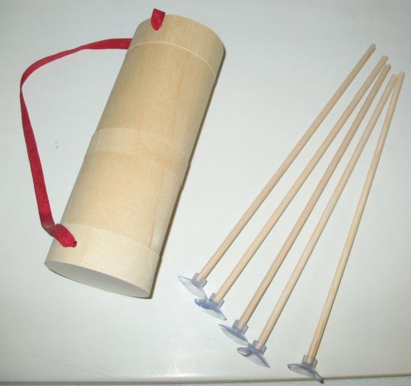 Wooden quiver with arrows