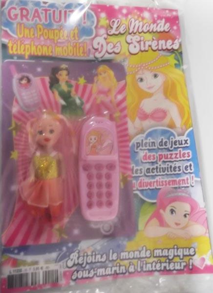 Plastic doll and mobile phone