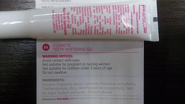 Teeth whitening gel