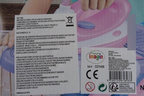 Toy sewing and ironing set