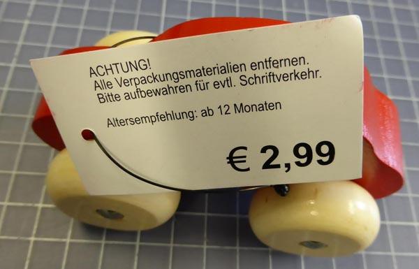 Wooden toy car
