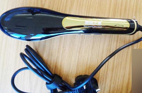 Hair brush straightener