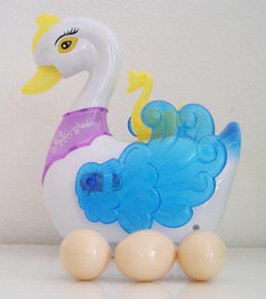 Plastic swan with eggs