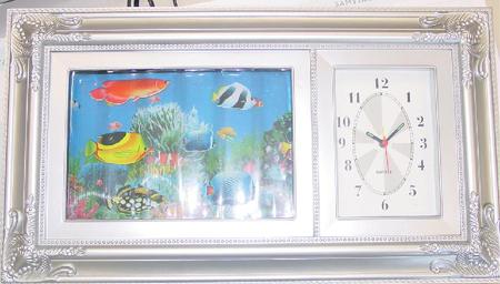 Seabed world lamp lighting move (Picture lamp in ornate frame with integrated clock)