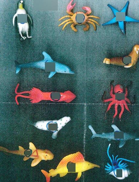 Set of plastic animal figures