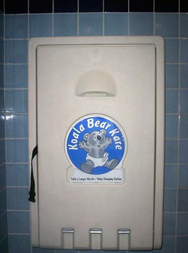 Wall-mounted baby changing table