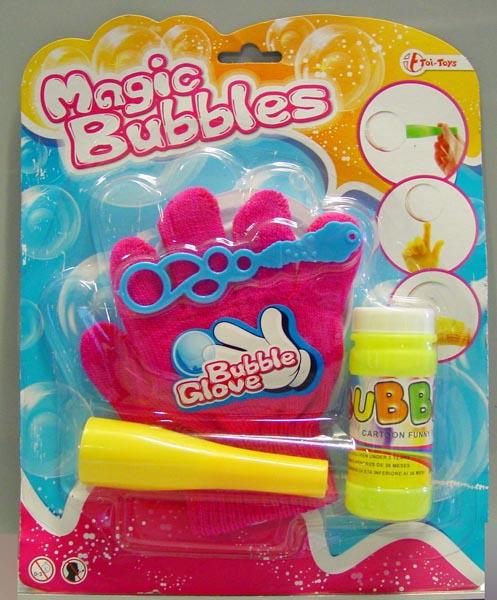 Soap bubble toy with glove