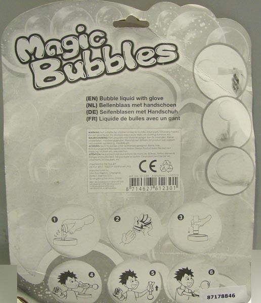 Soap bubble toy with glove