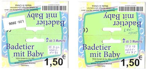 Plastic baby toys - "Badetier mit Baby – ab 3 Monate" (Animals for bath time with baby - from 3 months)