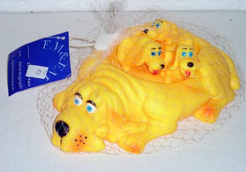 Plastic squeaky dog.
