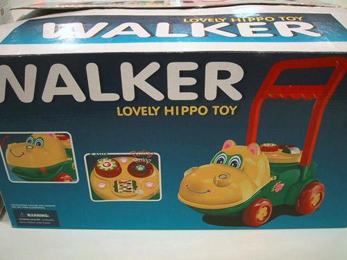 Children's walker - toy for learning to walk which makes 'Hippopotamus' sounds