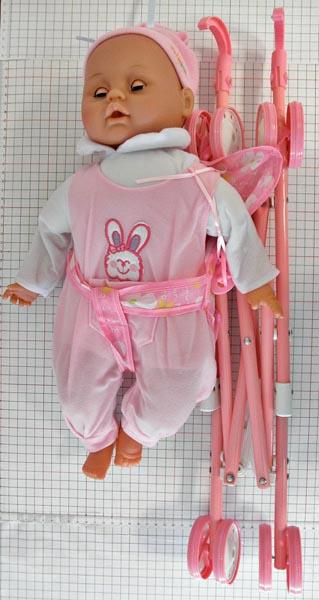Toy pushchair with doll
