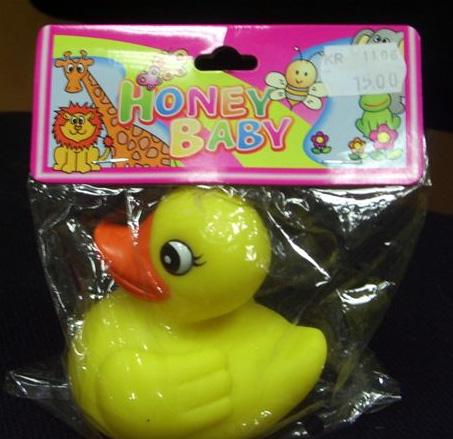 Duck-shaped squeaky toy "Yellow Duck"