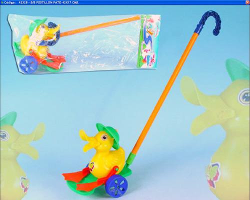 Pull-along toy in the shape of a duck