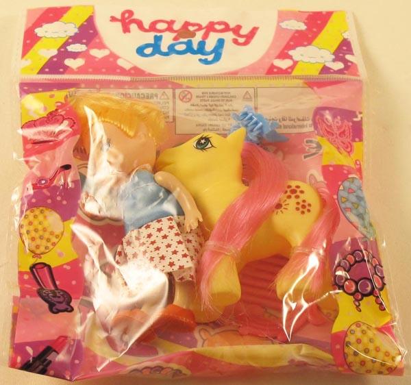 Plastic doll and pony