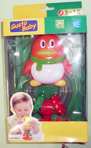 Rattle with a suction cup in the shape of a penguin