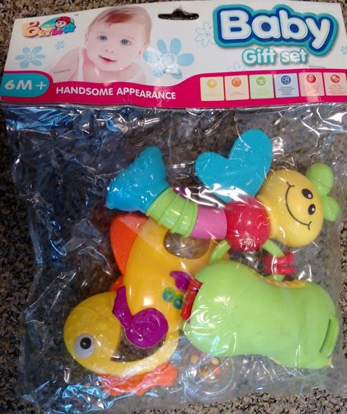 Baby rattle and teether set