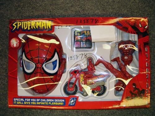 Spiderman 2 mask and motorcycle set
