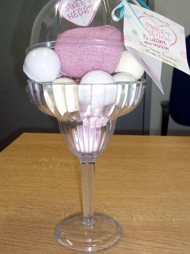 Cosmetics1. Ice cream sundae bath fizzers; 2. Afternoon tea bath salts; 3. One scoop or two β Bath Fizzers; 4. Bath Candy sweetheart selection box; 5. Bath Candy Muffin Fizzers; 6. Bath Candy Tea party bathing collection with ceramic plate; 7. Strawberry Mousse and Vanilla Slice Cake; 8. Bath Candy ice and slice fizzers and bath salts; 9. Bath and Cocktail Shaker not stirred bath Salts.