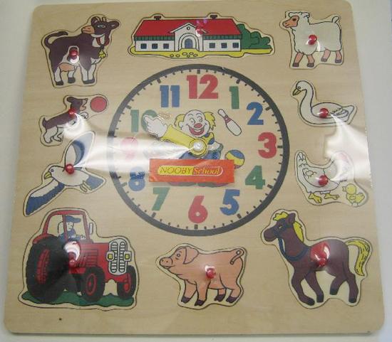 Wooden jigsaw puzzle – Farm theme with clock