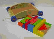 Pull along building blocks