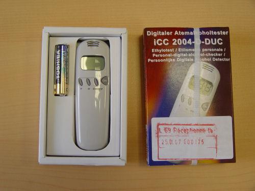 Alcohol tester - "Innovative consumer components" alcohol tester