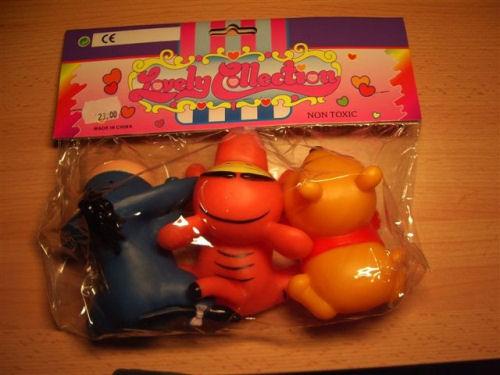 Plastic toys - Set of three squeezable toys "Lovely Collection"