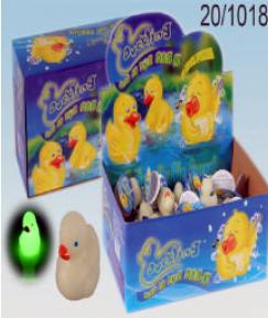 Mini squeaking duck, glows in the dark