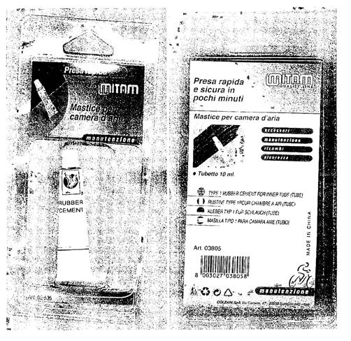 Rubber solution in bicycle repair kit